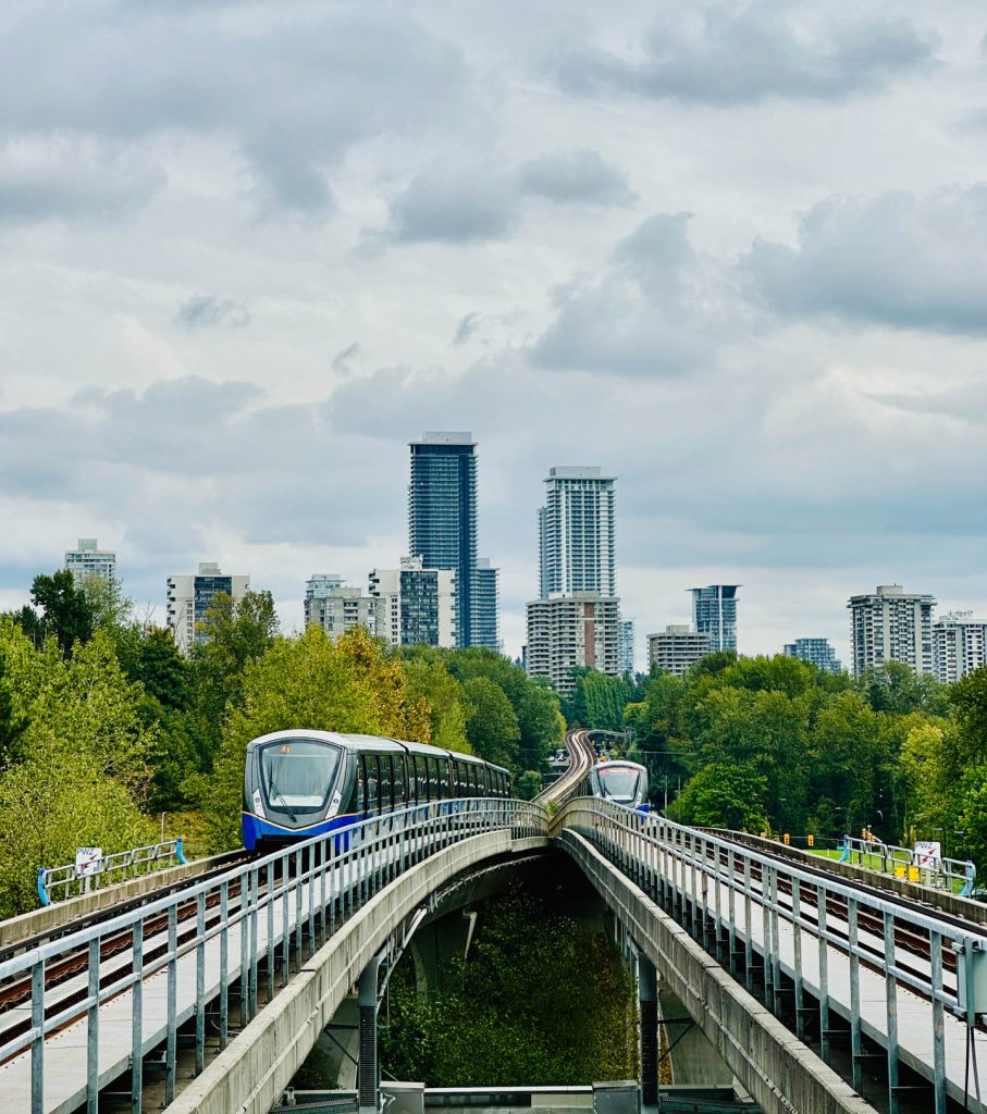 Park and Maven allows easy access to upcoming train line taking you directly into Vancouver
